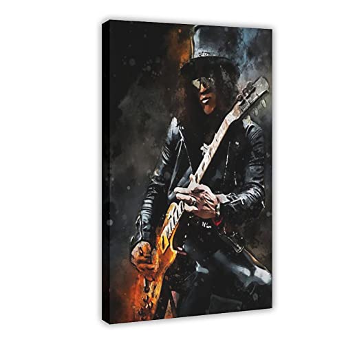 RIKCAT Heavy Metal Rock Music Great Guitarist Slash Leinwand Poster Wandkunst Dekor Druck Bild Gemälde für Wohnzimmer Schlafzimmer Dekoration Rahmenstil 60 x 90 cm von RIKCAT