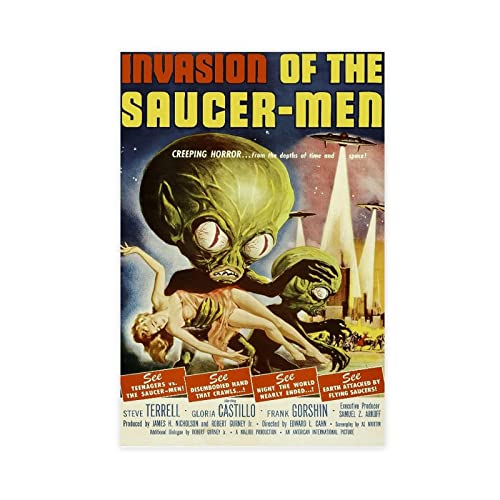 RIKCAT Invasion of The Saucer Men Sci Fi Filmposter Druck Leinwand Poster Schlafzimmer Dekor Sport Landschaft Büro Zimmer Dekor Geschenk ungerahmt 30 x 45 cm von RIKCAT