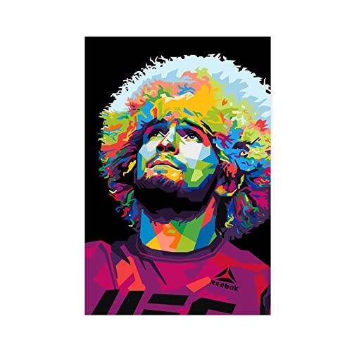 RIKCAT KHABIB NURMAGOMEDOV OnWPAP Leinwand-Poster, Wandkunst, Dekordruck, Bild, Gemälde für Wohnzimmer, Schlafzimmer, Dekoration, ungerahmt, 30 x 45 cm von RIKCAT