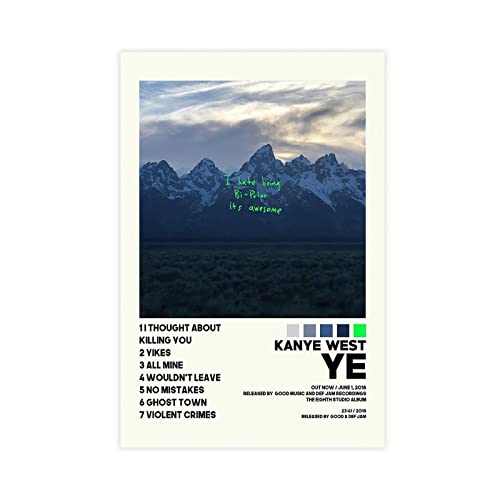 RIKCAT Kanye West Ye Albumcover Leinwand Poster Schlafzimmer Dekor Sport Landschaft Büro Zimmer Dekor Geschenk ungerahmt 30 x 45 cm von RIKCAT