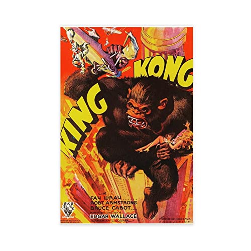 RIKCAT King Kong Poster auf Leinwand, Schlafzimmer, Dekoration, Sport, Landschaft, Büro, Raumdekoration, Geschenk, ungerahmt, 30 x 45 cm von RIKCAT