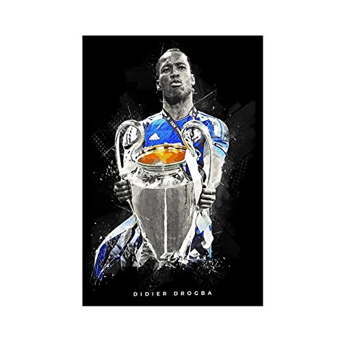 RIKCAT L Didier Drogba Fußball-Poster auf Leinwand, Schlafzimmer, Dekoration, Sport, Landschaft, Büro, Raumdekoration, Geschenk, ungerahmt, 40 x 60 cm von RIKCAT