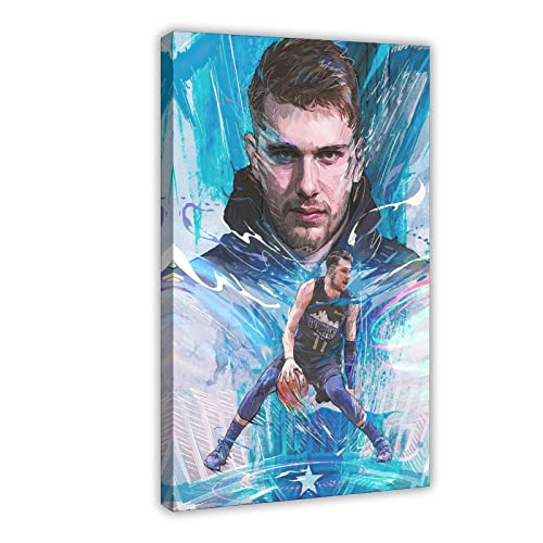 RIKCAT Luka Dončić Kunstposter Basketballspieler Leinwand Poster Schlafzimmer Dekor Sport Landschaft Büro Zimmer Dekor Geschenk Rahmenstil 30 x 45 cm von RIKCAT