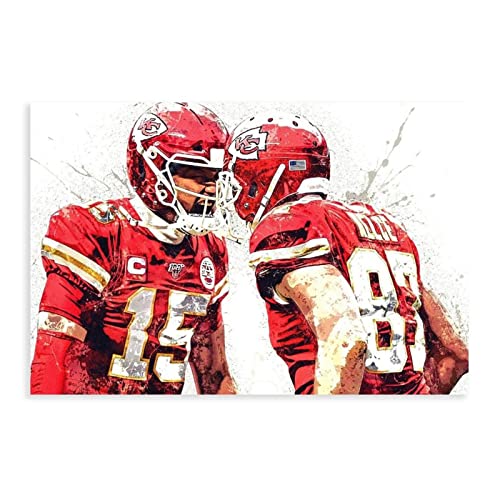 RIKCAT Patrick Mahomes Poster, Leinwand, Poster, Wandkunst, Dekordruck, Bild, Gemälde für Wohnzimmer, Schlafzimmer, Dekoration, ungerahmt, 30 x 45 cm von RIKCAT