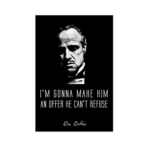 RIKCAT Poster mit Zitat "The Godfather Don Corleone", Leinwand-Poster, Wandkunst, Dekordruck, Bild, Gemälde für Wohnzimmer, Schlafzimmer, Dekoration, ungerahmt, 60 x 90 cm von RIKCAT