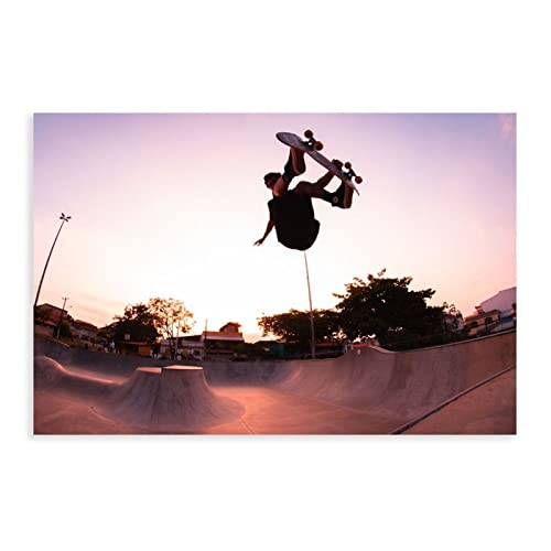 RIKCAT Skateboard-Leinwand-Poster, Schlafzimmer, Dekoration, Sport, Landschaft, Büro, Raumdekoration, Geschenk, ungerahmt, 30 x 45 cm von RIKCAT