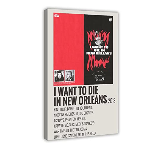 RIKCAT Suicideboys I Want to Die in New Orleans Albumcover Leinwand Poster Schlafzimmer Dekor Sport Landschaft Büro Zimmer Dekor Geschenk Rahmen-Stil 30 x 45 cm von RIKCAT