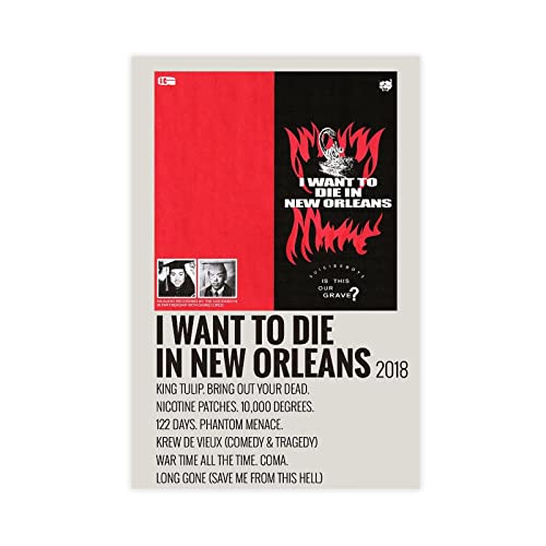 RIKCAT Suicideboys I Want to Die in New Orleans Albumcover Leinwand Poster Wandkunst Dekor Druck Bild Gemälde für Wohnzimmer Schlafzimmer Dekoration Unrahmen-Stil 30 x 45 cm von RIKCAT