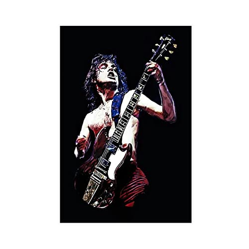 RIKCAT Vintage Musikposter Legendärer Gitarrist Angus Young Leinwand Poster Wandkunst Dekor Druck Bild Gemälde für Wohnzimmer Schlafzimmer Dekoration ungerahmt 50 x 75 cm von RIKCAT