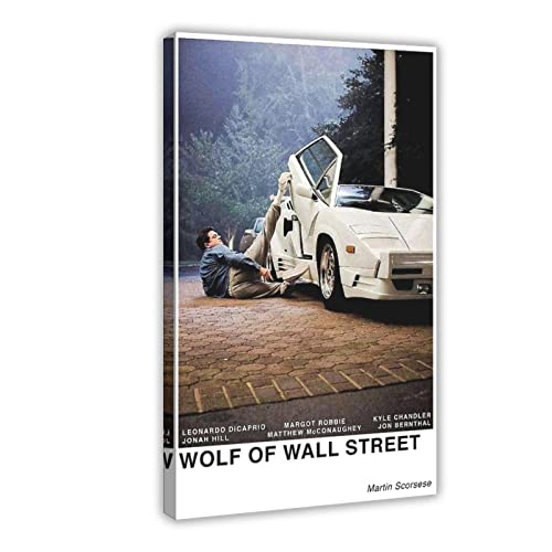 RIKCAT Wolf of Wall Street Vintage Filmposter Leinwand Poster Wandkunst Dekor Druck Bild Gemälde für Wohnzimmer Schlafzimmer Dekoration Rahmenstil 20 x 30 cm von RIKCAT