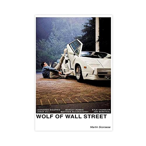 RIKCAT Wolf of Wall Street Vintage Filmposter Leinwand Poster Wandkunst Dekor Druck Bild Gemälde für Wohnzimmer Schlafzimmer Dekoration ungerahmt 60 x 90 cm von RIKCAT