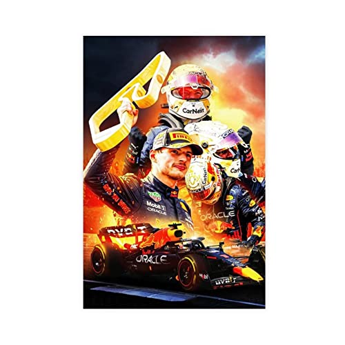 RIKCAT World Formula 1 Driver Max Verstappen Poster Leinwand Poster Schlafzimmer Dekor Sport Landschaft Büro Zimmer Dekor Geschenk ungerahmt 30 x 45 cm von RIKCAT