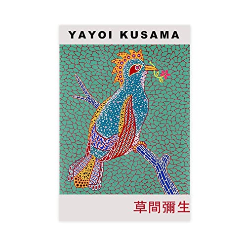 RIKCAT Yayoi Kusama Lied Vogel Poster Leinwand Poster Schlafzimmer Dekor Sport Landschaft Büro Zimmer Dekor Geschenk Unrahmen-Stil 24x36inch(60x90cm) von RIKCAT