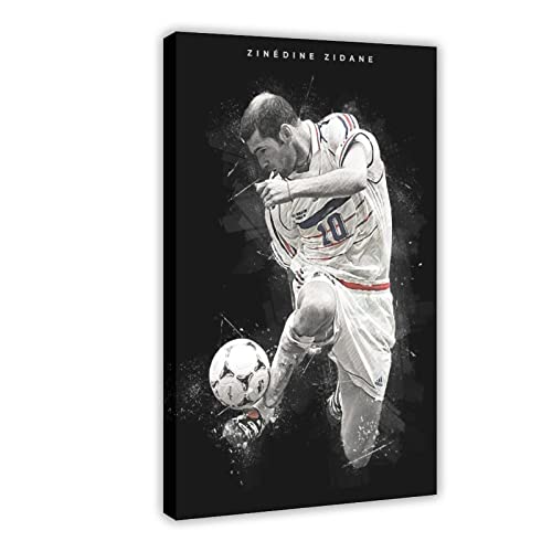 RIKCAT Zinedine Zidane Leinwandposter Schlafzimmer Dekor Sport Landschaft Büro Zimmer Dekor Geschenk Rahmenstil 30 x 45 cm von RIKCAT