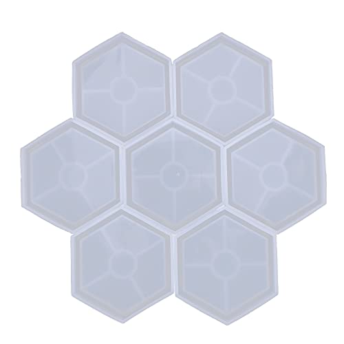 RIKEL 8 Paket Hexagon Silikon Untersetzer Formen Silikon Harz Form, Epoxid Formen zum GießEn mit Harz, Beton, Zement von RIKEL