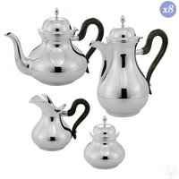 Kaffeeservice „Inglese" - 8 Personen, 1 Kaffeekanne, 1 Teekanne, Zuckerdose , Milchkanne Aus Sterling Silber, Made in Italy von RILEGJewellery
