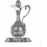 Weinkaraffe Mit Tablett - 925 Sterling Silber, Gesamt Gewicht 2, 245 Kg, 42 cm Hoch, Made in Italy, Mit Echtheitszertifikat von RILEGJewellery