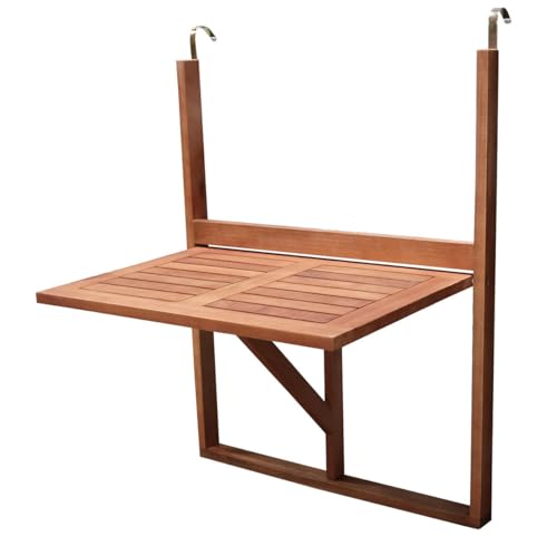 RILOOP Balkonhängetisch Balkontisch Balkonmöbel Tisch klappbar 60x40cm Akazie Holz von RILOOP