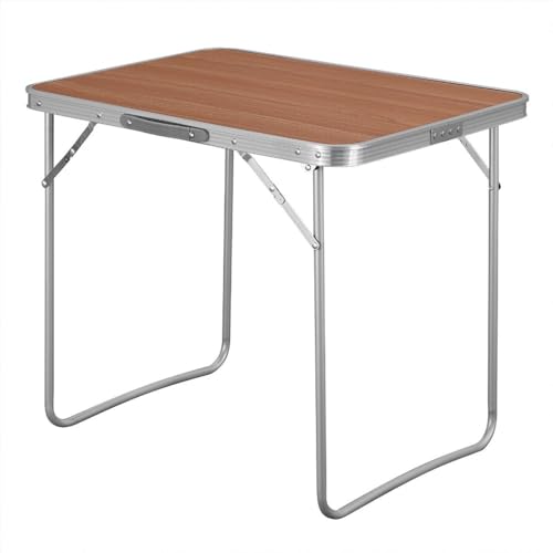 RILOOP Campingtisch Klapptisch Picknick Tisch Aluminium Gartentisch 70x50x60cm (Eiche) von RILOOP