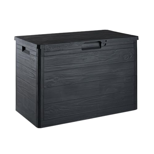 RILOOP Kissenbox Auflagenbox Gartentruhe Terrassenbox in Holzoptik anthrazit RILOOP Kissenbox Auflagenbox Gartentruhe Terrassenbox in Holzoptik anthrazit von RILOOP