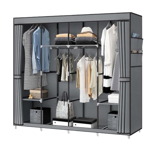RILOOP Kleiderschrank Faltbar Stoffschrank Faltschrank Stoffkleiderschrank 175x170cm von RILOOP