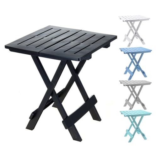RILOOP Kunststoff Gartentisch klappbar - 45 x 43 cm Garten Beistelltisch klappbar - Campingtisch Teetisch Balkontisch Tisch klein - Kleiner Campingtisch (waldgrün) von RILOOP
