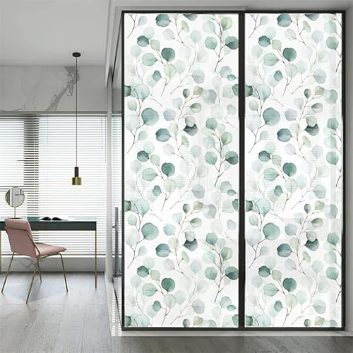 RILOOP Sichtschutzfolie Fenster Bunt Fensterfolie für Badezimmer Kinderzimmer Schlafzimmer Wohnzimmer60 x 200 cmGrüne Pflanze von RILOOP