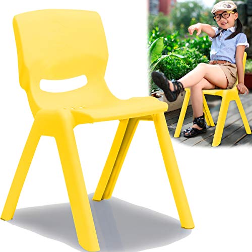 RILOOP Spiel Stuhl Hocker Garten Möbel Stapelbar Kippsicher Kunststoff (Gelb) von RILOOP