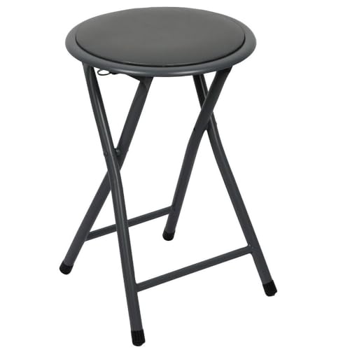 RILOOP Urban Living Sitzhocker Küchenhocker Rundhocker Klappbar Falthocker Dunkelgrau von RILOOP