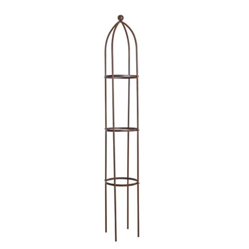 Rankhilfe Ranksäule Rankgitter 200cm Edel-Rost Rankobelisk Rosenturm Rankgestell von RILOOP