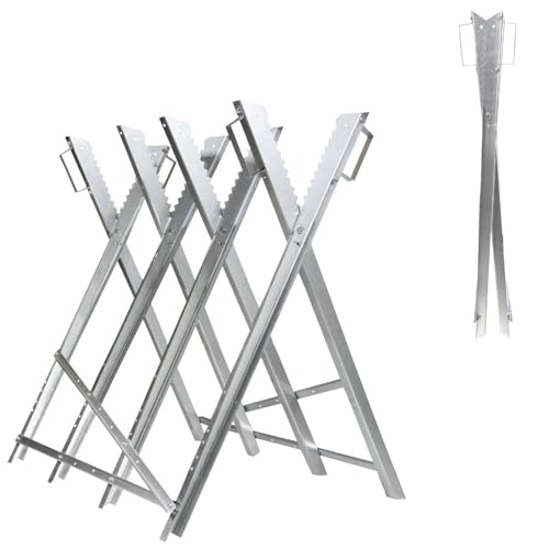Sägebock Kettensäge Brennholz Holzsägebock klappbar Holzbock verzinkt Sägehilfe (V2-4 Halter) von RILOOP