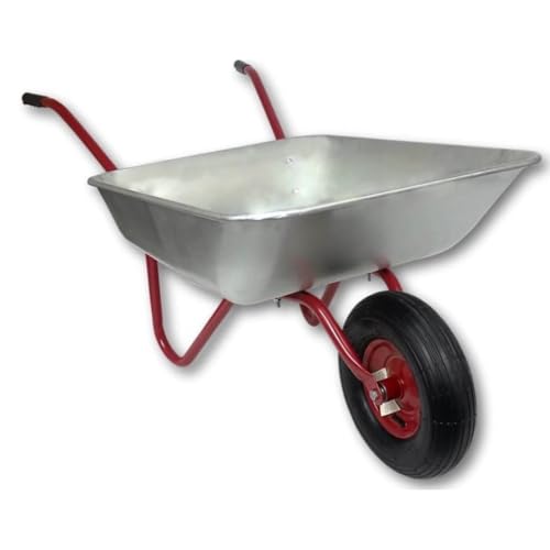 Schubkarre 80L Bauschubkarre Schiebkarre bis 100kg Gartenkarre verzinkt Luftrad Schubkarre 80L Bauschubkarre Schiebkarre bis 100kg Gartenkarre verzinkt Luftrad von RILOOP