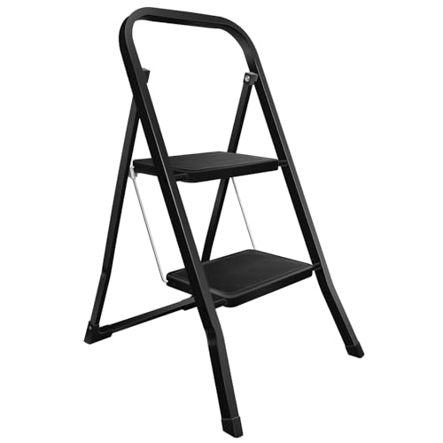 Trittleiter Klapptritt Leiter mit 2 Stufen & Handlauf Stehleiter bis 150 kg von RILOOP