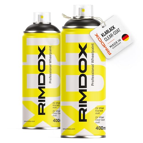 RIMDOX - Felgen Klarlack | 2K- High-Solid | 2x Spraydose | Klarlack matt in OEM-Profiqualität | 100% Made in Germany | transparent, wasserfest, benzinresistent von RIMDOX