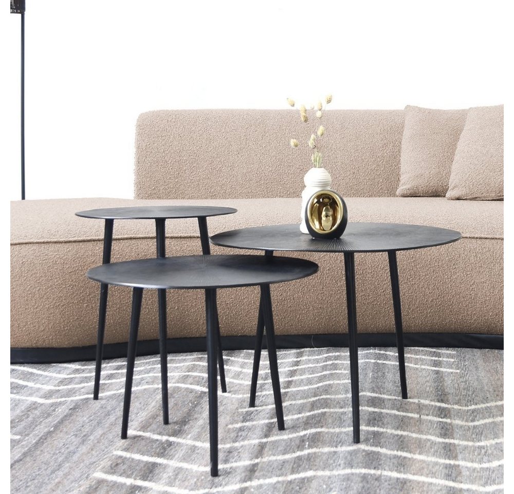 RINGO-Living Beistelltisch Couchtisch Lilou in Schwarz aus Metall 3er-Set 450x600mm, Möbel von RINGO-Living