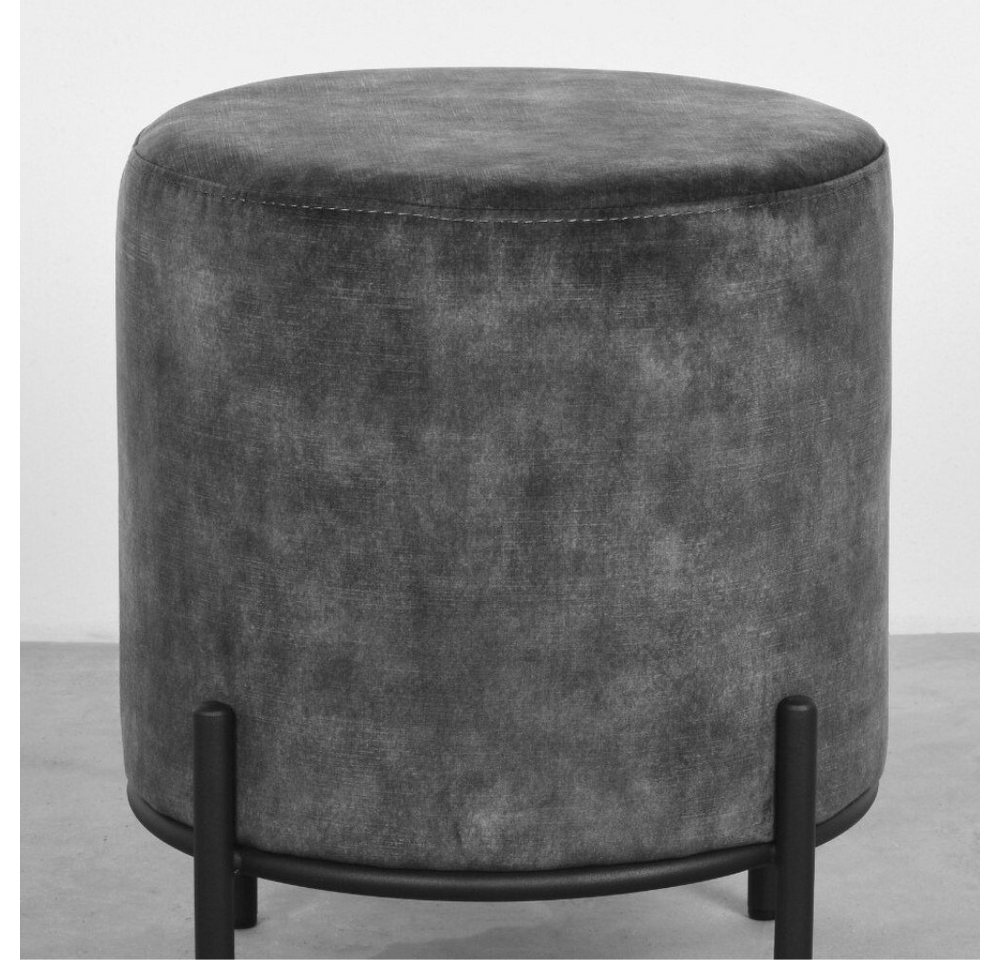 RINGO-Living Stuhl Hocker Healani in Anthrazit aus Velours 480x410mm, Möbel von RINGO-Living