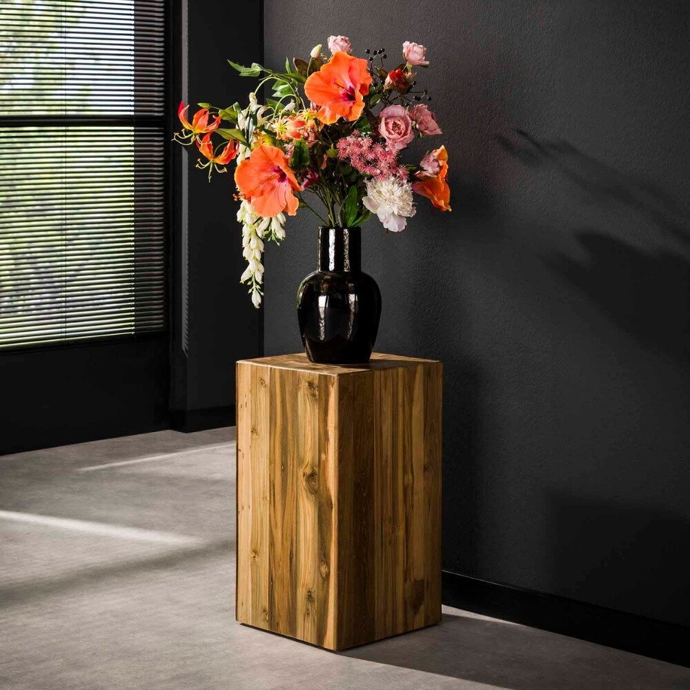 RINGO-Living Blumenständer Zola in Natur-dunkel aus Teakholz 650x350x350mm von RINGO-Living