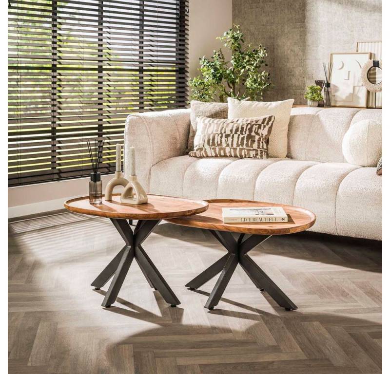 RINGO-Living Couchtisch RINGO-Living Couchtisch 2er Set Ron aus Akazienholz in Natur von RINGO-Living