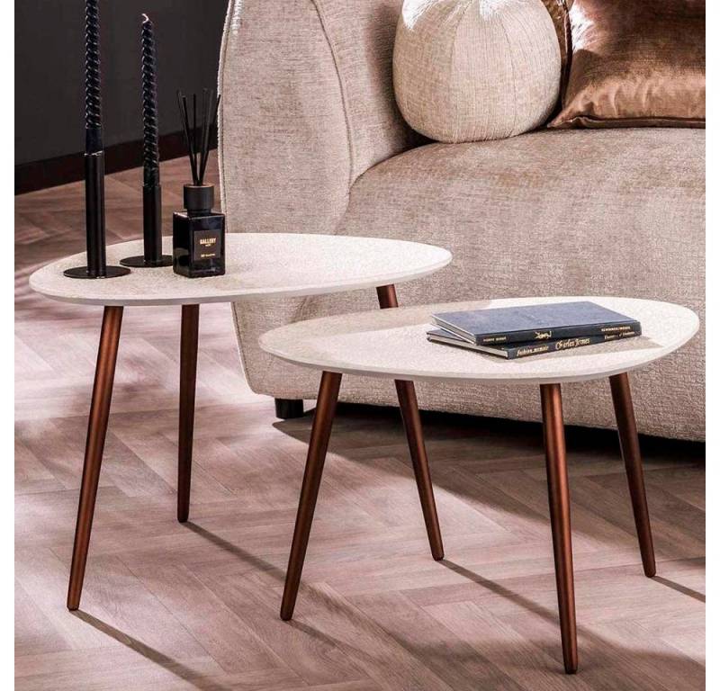 RINGO-Living Couchtisch RINGO-Living Couchtisch Elin in weißer Marmor-Komposit Optik 2er Set von RINGO-Living