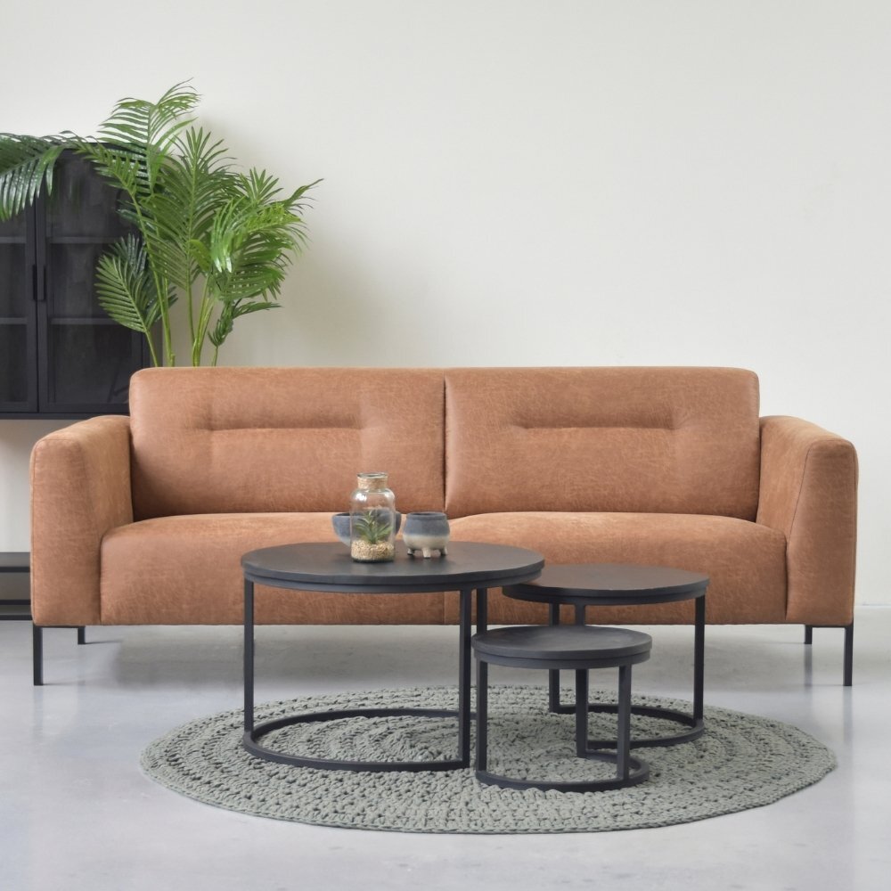 RINGO-Living Couchtisch Samoa in Schwarz aus Mangoholz 3er-Set 440x700mm von RINGO-Living