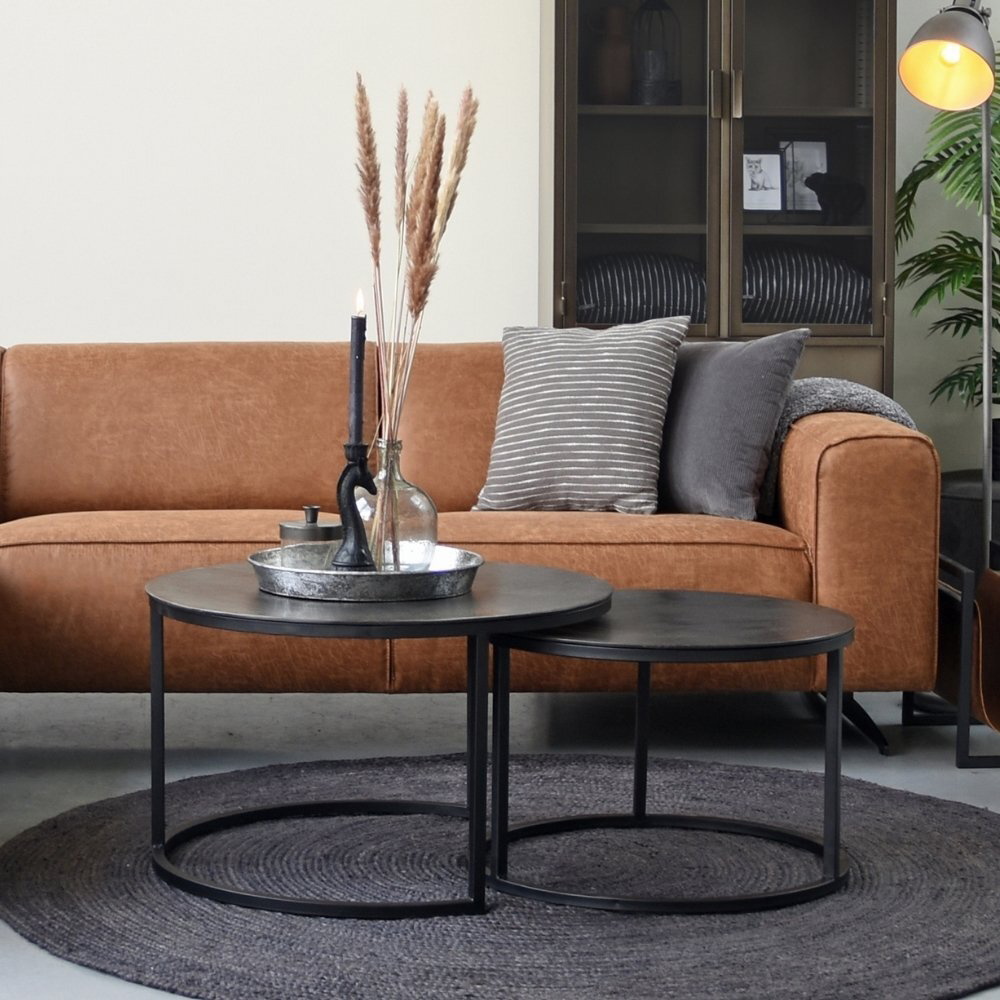 RINGO-Living Couchtisch Vada in Schwarz aus Metall 2er-Set 450x750mm von RINGO-Living