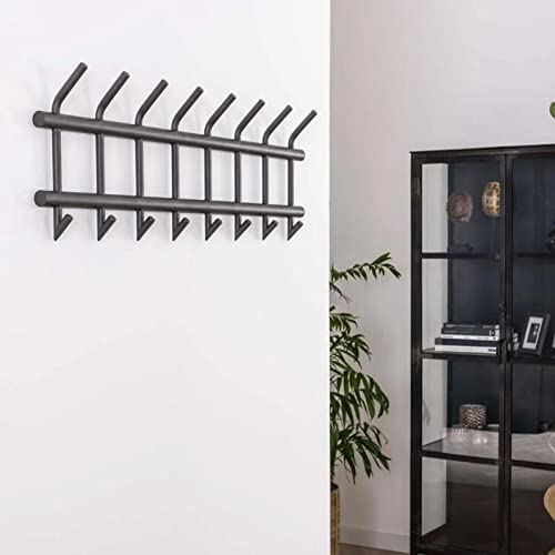 RINGO-Living Flurgarderobe Dunkelgrau mit 16 Haken, Wandhaken für Taschen & Jacken, Jacke Hänger Flurgarderobe modern, Stylische Garderobenleiste Metall, Garderobe Wand, Wand Garderobenpaneel Design von RINGO-Living