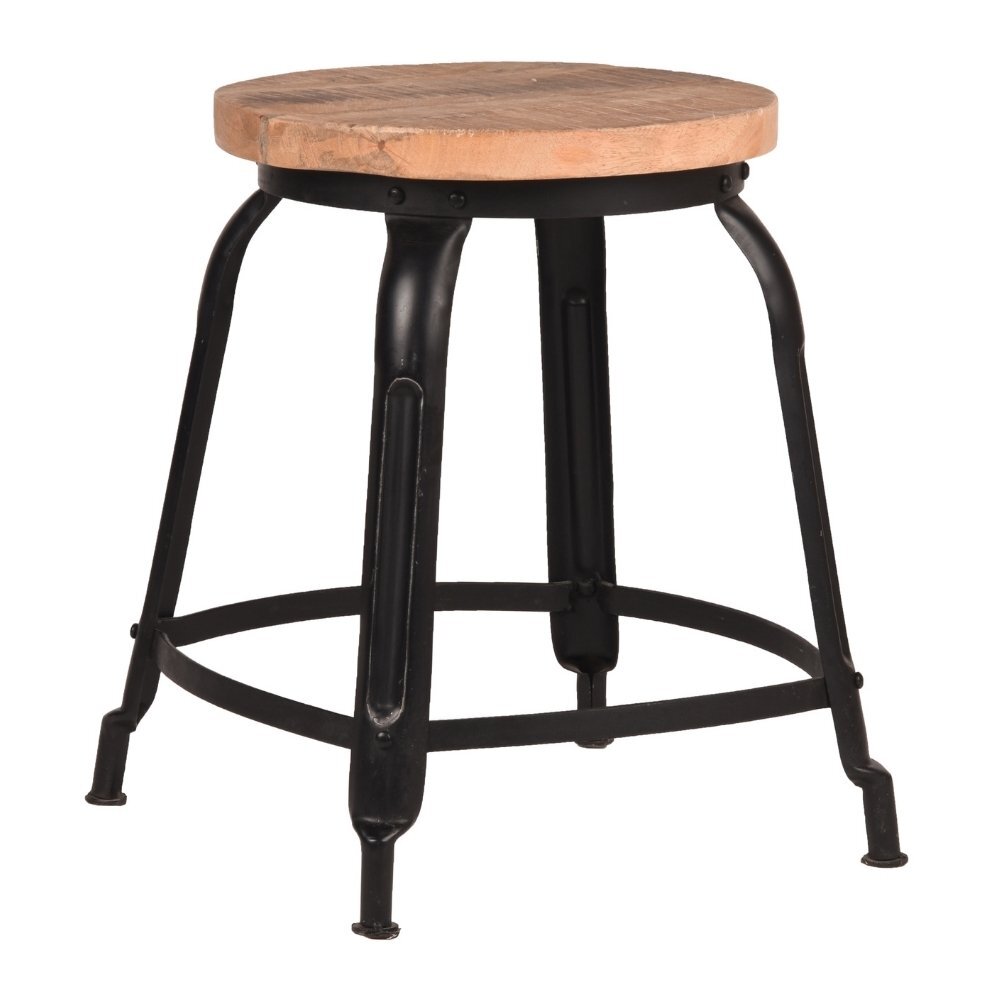 RINGO-Living Hocker Kaui in Schwarz aus Mangoholz 470x370mm von RINGO-Living