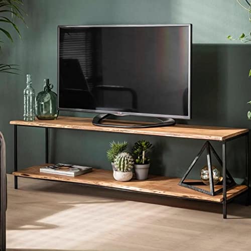 RINGO-Living Sideboard TV Lowboard Mana, Sideboard Industrial Style TV Board, Konsolentisch rustikal, Sideboard Holz massiv, TV Schrank, Fernsehschrank für Wohnzimmer & Schlafzimmer, TV Tisch Ablage von RINGO-Living