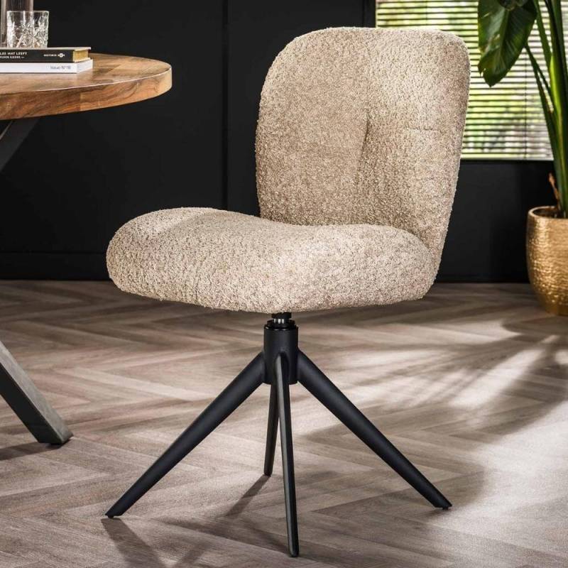 RINGO-Living Stuhl Halvar in Sandfarbig aus Boucle 840x480x600mm drehbar von RINGO-Living