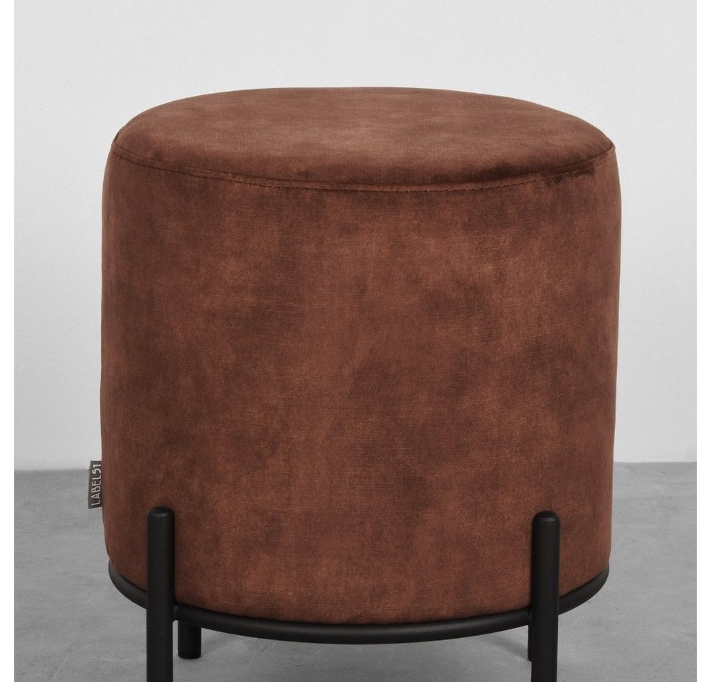 RINGO-Living Stuhl Hocker Healani in Rostfarbig aus Velours 410x460mm, Möbel von RINGO-Living