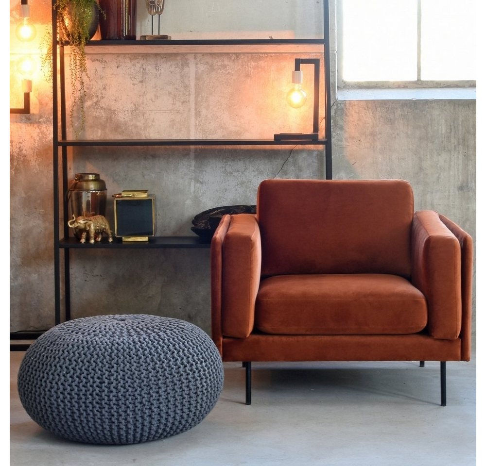 RINGO-Living Stuhl Hocker Mabel in Dunkelgrau aus Baumwolle 350x700mm, Möbel von RINGO-Living