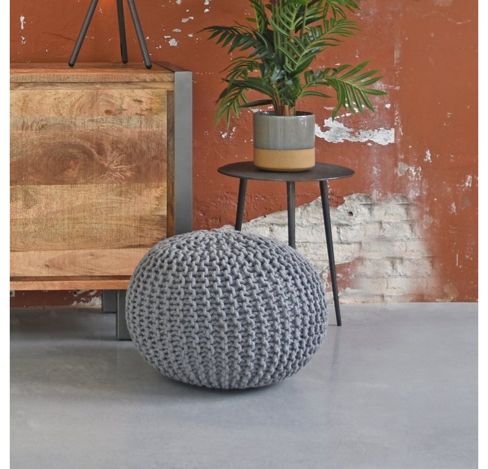 RINGO-Living Stuhl Hocker Mabel in Hellgrau aus Baumwolle 350x500mm, Möbel von RINGO-Living