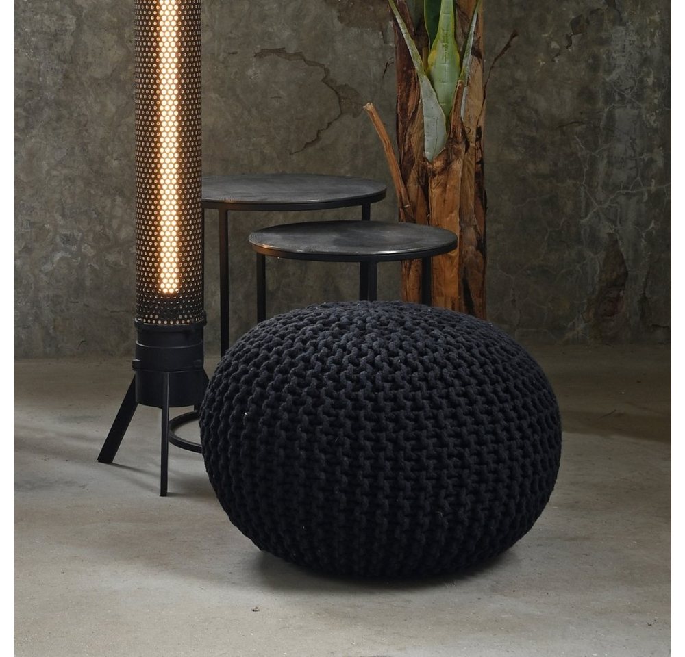 RINGO-Living Stuhl Hocker Mabel in Schwarz aus Baumwolle 350x700mm, Möbel von RINGO-Living