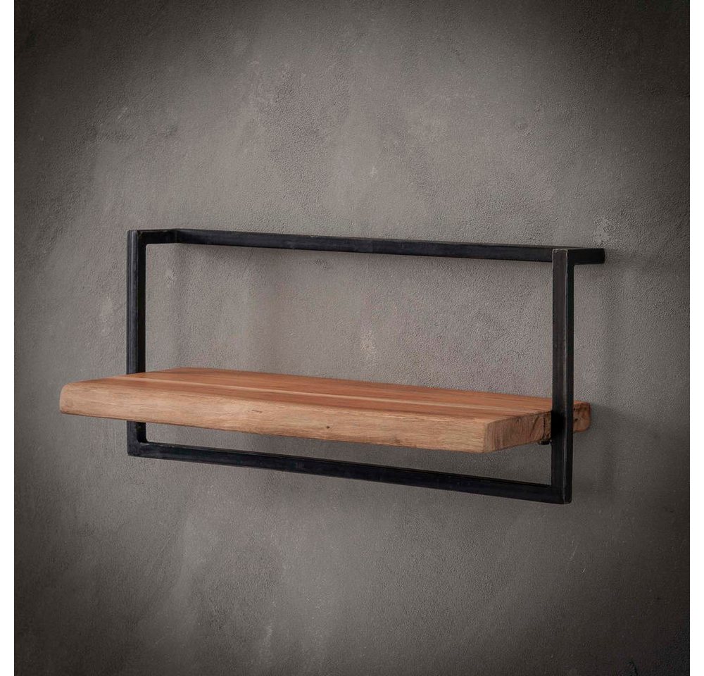 RINGO-Living Wandregal RINGO-Living Massivholz Regal Alani in Natur-hell und Schwarz-matt von RINGO-Living